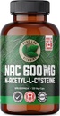 Pure Lab Vitamins NAC (N-Acetyl-Cystein) 600 mg - 120 caps Made in Canada