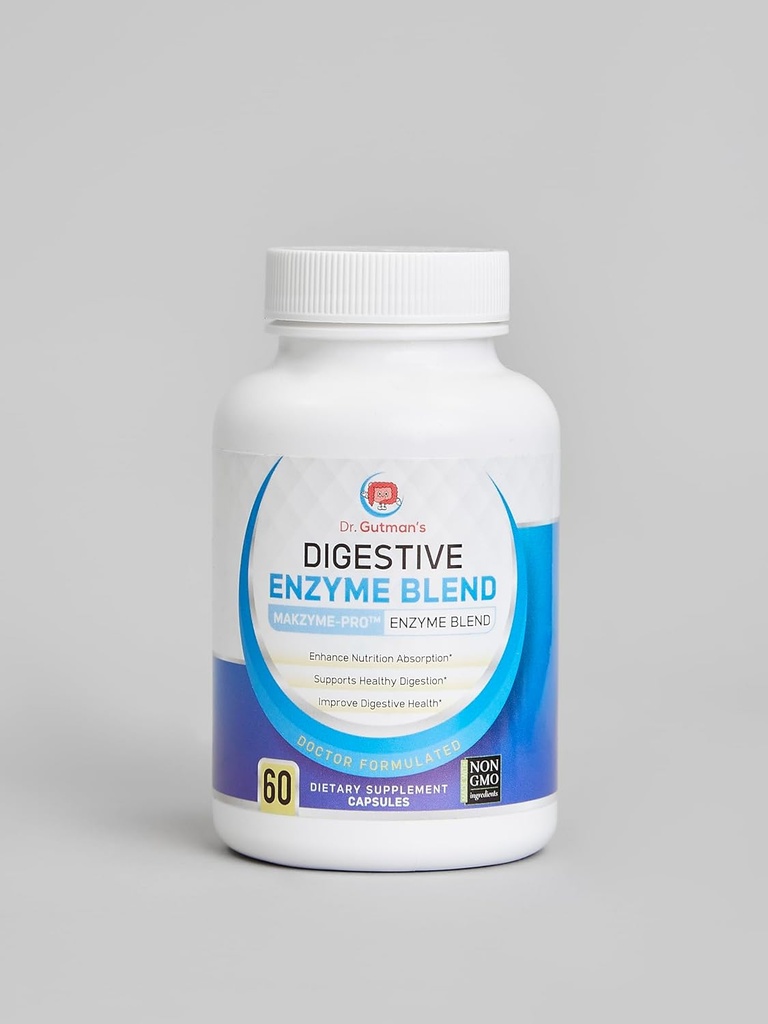 Dr. Gutman's Digestive Enzym & Probiotic Synbiotic, 60 Veggie Caps - All-Natural Digestive Health Support mit Bromelain, Papain, Lipase, Lactase & Galactosidase, für verbesserte Nährstoffaufnahme