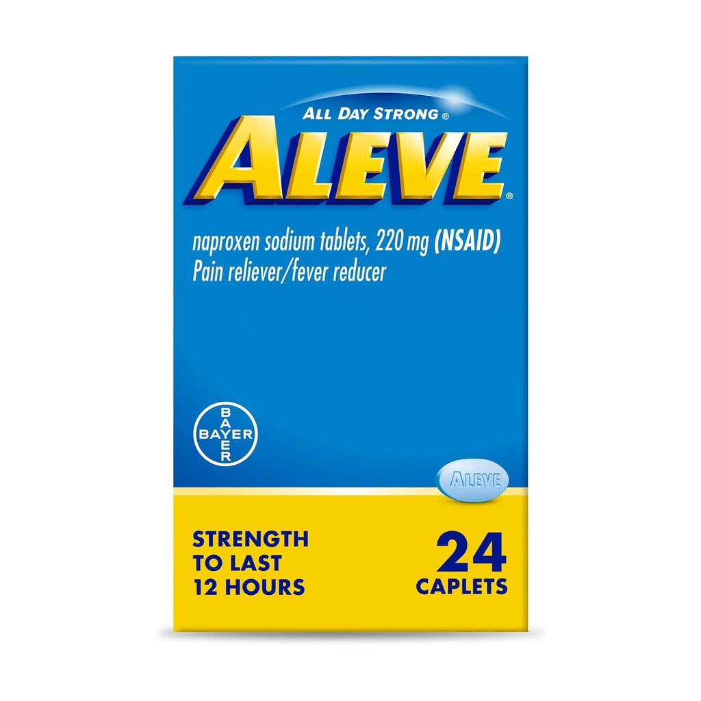 Aleve Pain Relief Naproxen Caplets de sodium ‐ 24 Compte