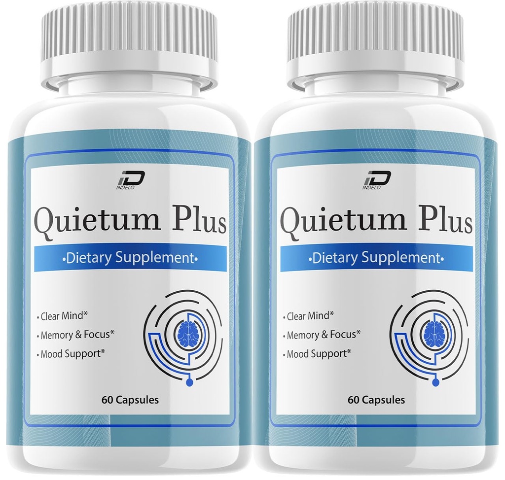 Quietum Plus Brain Supplement Kapseln – All-Naturale maximale Stärke Formel für Enhanced Memory und Fokus Pillen, QuietumPlus Support und Bewertungen (2 Pack – 120 Kapseln)