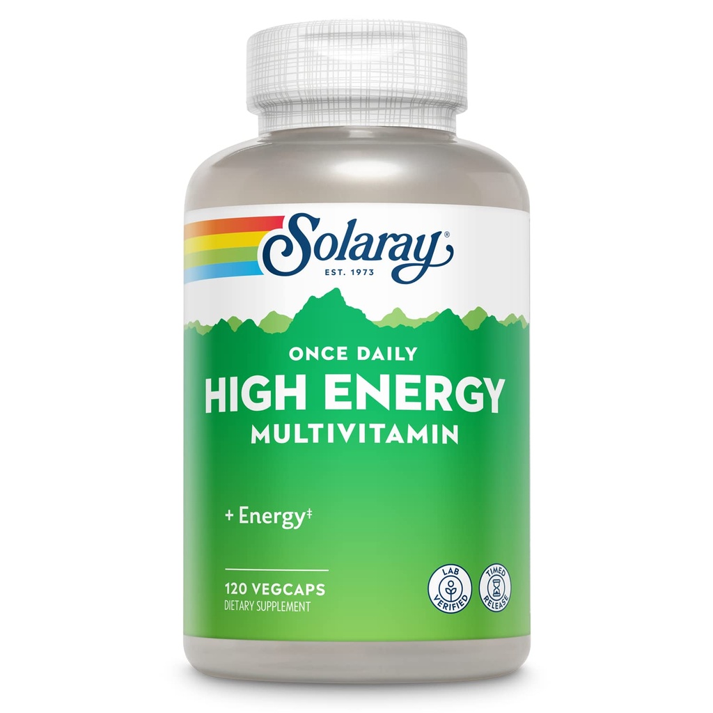 SOLARAY High Energy Multivitamin | Einmal täglich, Timed-Release Formel | Whole Food & Herb Base | Non-GMO