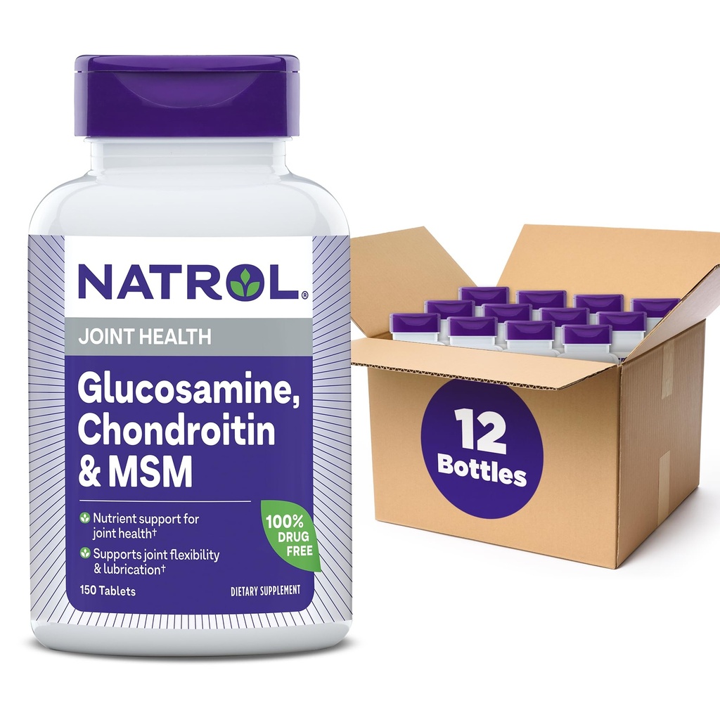 Natrol Glucosamine Chondroitin und MSM Tabletten, 150-Count (Pack von 12
