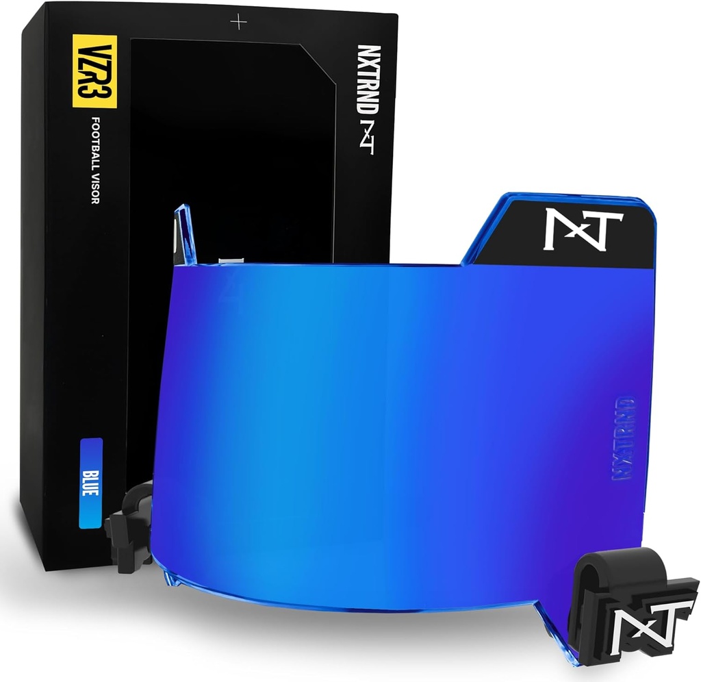Visière de football Nxtrnd VZR3, Curved Lens Technology, convient aux casques de football pour adultes et jeunes