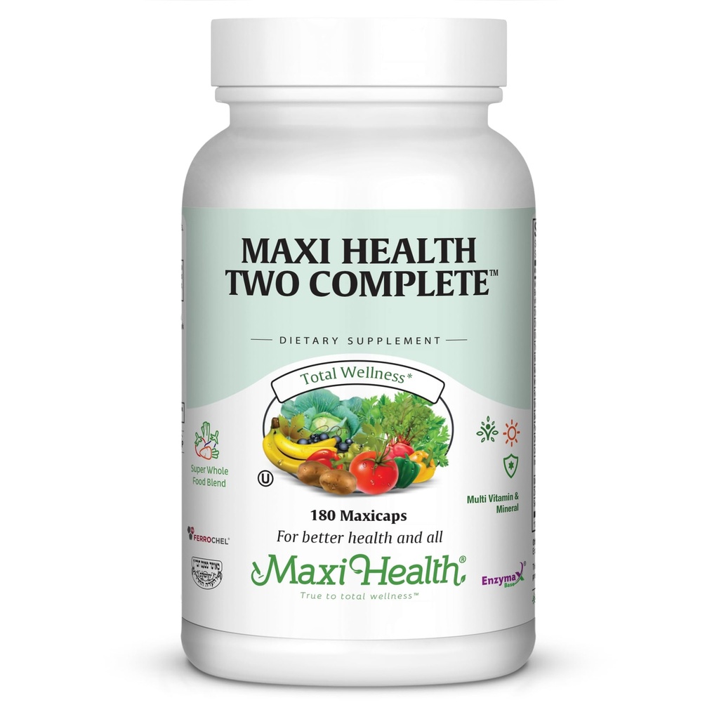 Maxi Health Two Complete - Multivitamines et minéraux - pleine puissance - 180 capsules - Kosher