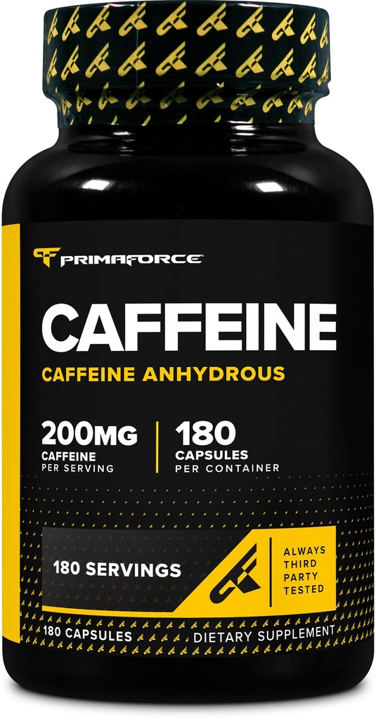 Pilules de caféine Primaforce 200mg, 180 Capsules