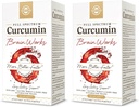 Solgar Full Spectrum Curcumin Brain Works, 90 Licaps - Support Memory Recall, Fokus, Kognitive Funktion - Antioxidante Unterstützung - Curcumin, BacoMind, Choline, Vitamin B12 - Non-GMO, Vegan - (Pack von 2)