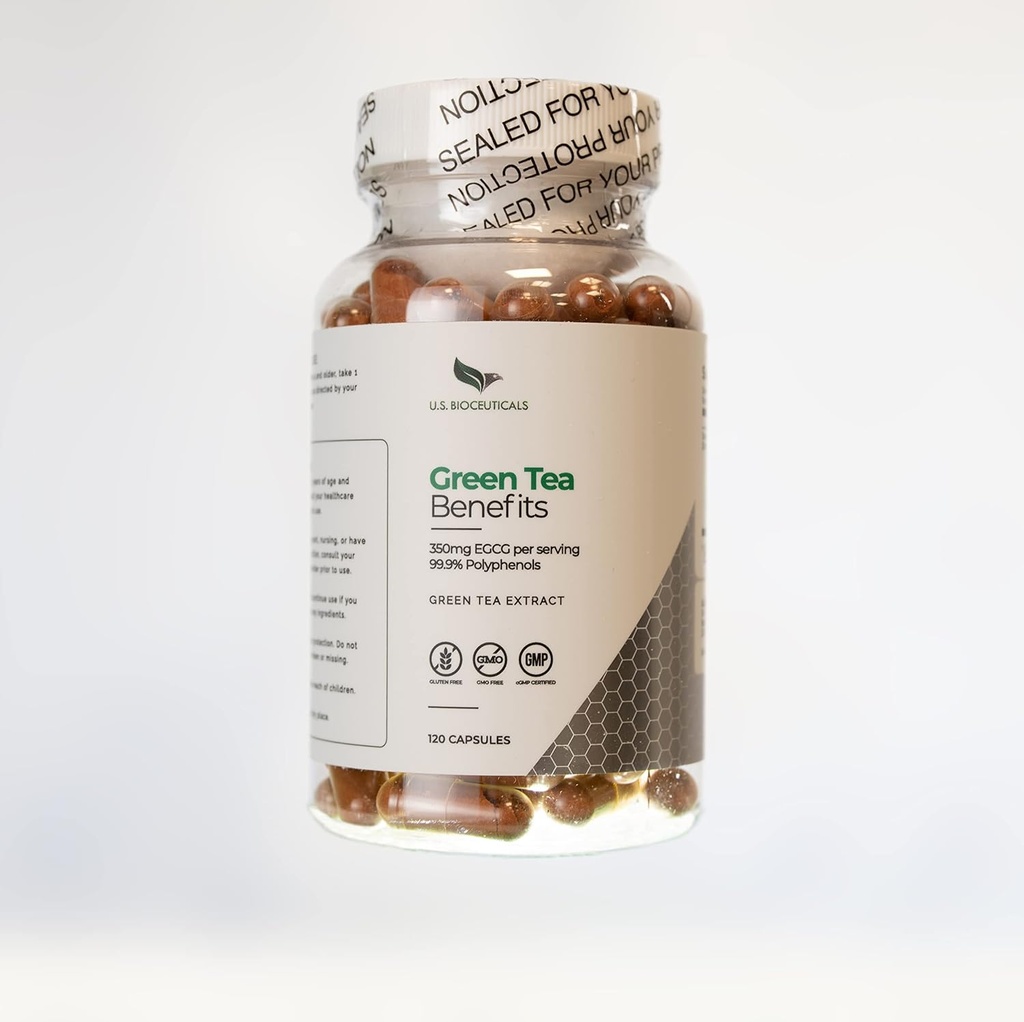 Green Tea Benefits - Oltre 350mg di EGCG Per Bottiglia - 99,9% Polifenoli - Supporta la salute - 120 capsule per bottiglia