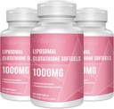 Glutathion liposomique Softgels 1500MG, Supplément réduit de glutathion avec vitamine C, Meilleure absorption, Antioxydant puissant non-OGM pour le vieillissement en santé, Detox, Santé immunitaire, 180 Softgels