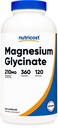 Nutricost Magnesio Glycinate Capsule (360 Capsule, 210 mg Per Serving) - Magnesio Glycinate Supplemento per Assorbimento Gentle