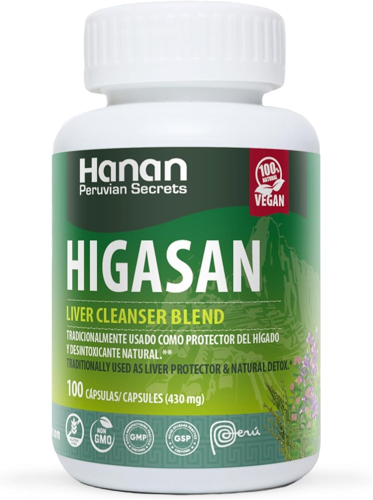 Hanan Higasan Liver Cleanser Blend | 100 Capsules | Naturally Aids in Supporting Healthy Liver Function & Healthy Cholesterol Levels (2 Pack)