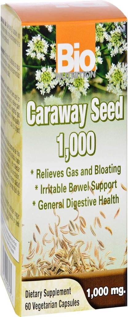 Bio Nutrition Caraway Seed 60 Vegetarische Kapseln 1000 Mg | Allgemeine Verdauungsergänzung |