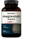 NatureBell Magnesium Malate 1.500mg, 240 Kapseln | Chelat für hohe Absorption | Energie & Nervous System Unterstützung | Non-GMO, Gluten-Free