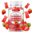 Softbear Potassium Gummies per Adulti, Alto assorbimento Magnesio Supplemento di potassio con vitamina B6 per Gambe &amp; Muscolo Salute Zucchero Vegan Strawberry 60 Gummies