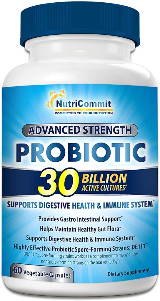 30 Billion Probiotics Supplement | 10 Seltene wissenschaftlich validierte Strainen von Bacillus subtilis & Bacillus coagulans prebiotic Support Optimal Immune & Digestive Health (1 Täglich)