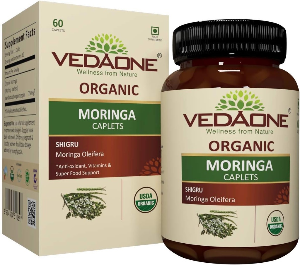 USDA Organic Moringa 750mg 60 Capelli