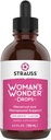 Strauss Heartdrops Woman's Wonder Drops; complément de soutien menstruel et ménopausique dans le goût de Spearmint, formule naturelle, sans gluten, sans soja, sans OGM, 3,4oz Bouteille