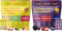 Keto Vitals Tropical & Berry Assortiment de 2 packs Mélange de poudre d'électrolyte: Tropical & Berry Assortiment de saveurs - sans sucre et sans calorie Zéro Mélange de boissons électrolytes, 60 portions
