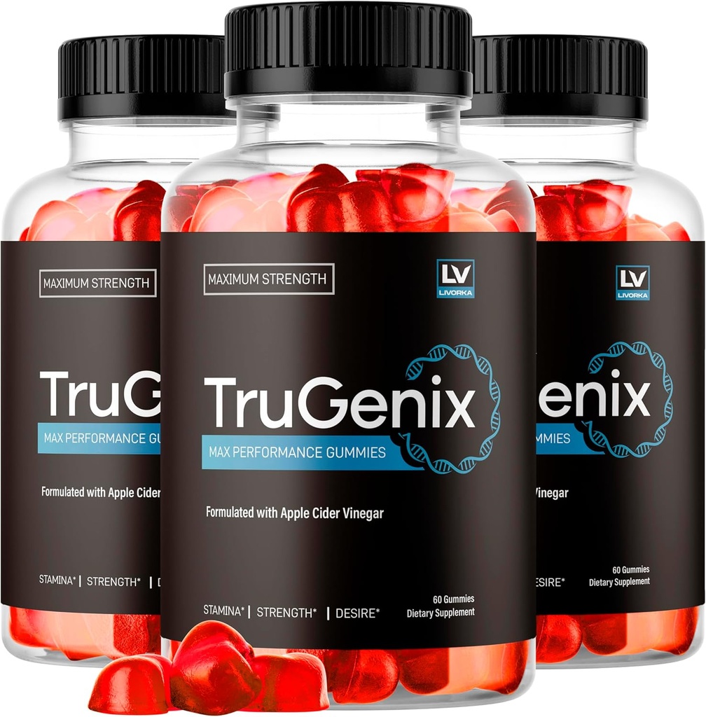 (3 Pack) TruGenix Gummies, TruGenix Gummies für Herren, Offizielle TruGenix Gummies Advanced Formula, TruGenix ACV Gummies, TruGenix Support Supplement Gummies, Premium Formula, 180 Gummies für 3 Monate