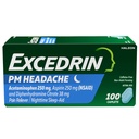Excedrin PM für Kopfschmerzen Relief, Acetaminophen 250mg, Aspirin 250mg, Diphenhydramin Citrate 38mg, Schmerzrelief, Nachtschlafhilfe, 100 Count