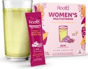 Root'd - Polvere multivitamina per le donne - con 25 vitamine e minerali | Vitamina A, C, D, E, B12, B6, K, ferro, probiotici, elettroliti, Super Verdi organici | Acai naturale | 24 pacchetti a bastone effervescente