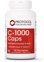 Protokoll für die Lebensbilanz - C-1000 Kapseln mit Bioflavonoiden und Rutin - Antioxidante Leistung von Vitamin C, Unterstützt gesunde Immunsystem Funktion, liefert Zellschutz - 120 Veg Kapseln