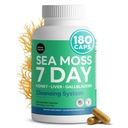 Atlantic Naturals Sea Moss Capsules – 7 Tage Kräutermischung für Leber & Gallbladder Wellness – mit Dandelion Root, Milk Thistle, Burdock Root, Red Clover & Chanca Piedra – 180 Count Sea Moss Capsules