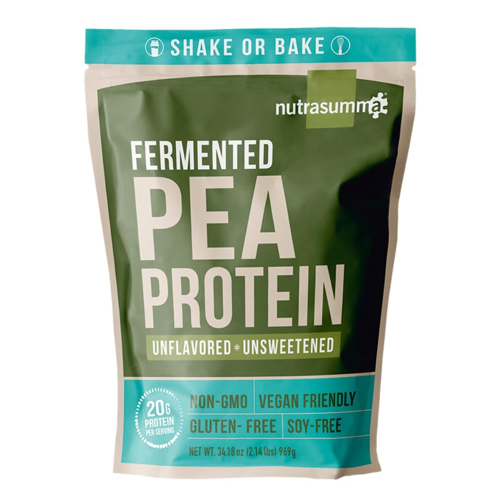 Polvere di proteina di Pea di Nutrasumma, senza aroma e senza zucchero Vegan, 100% pianta a base, non OGM, senza glutine & soia, 2.14 LB