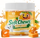 Supplément en fer à croquer pour les femmes et les hommes et les enfants - Arôme orange, Vitamine de fer C Soft Chew pour l'absorption maximale, Fer comme Fumarate ferreux, Idéal pour la carence en fer, 2 mois d'approvisionnement