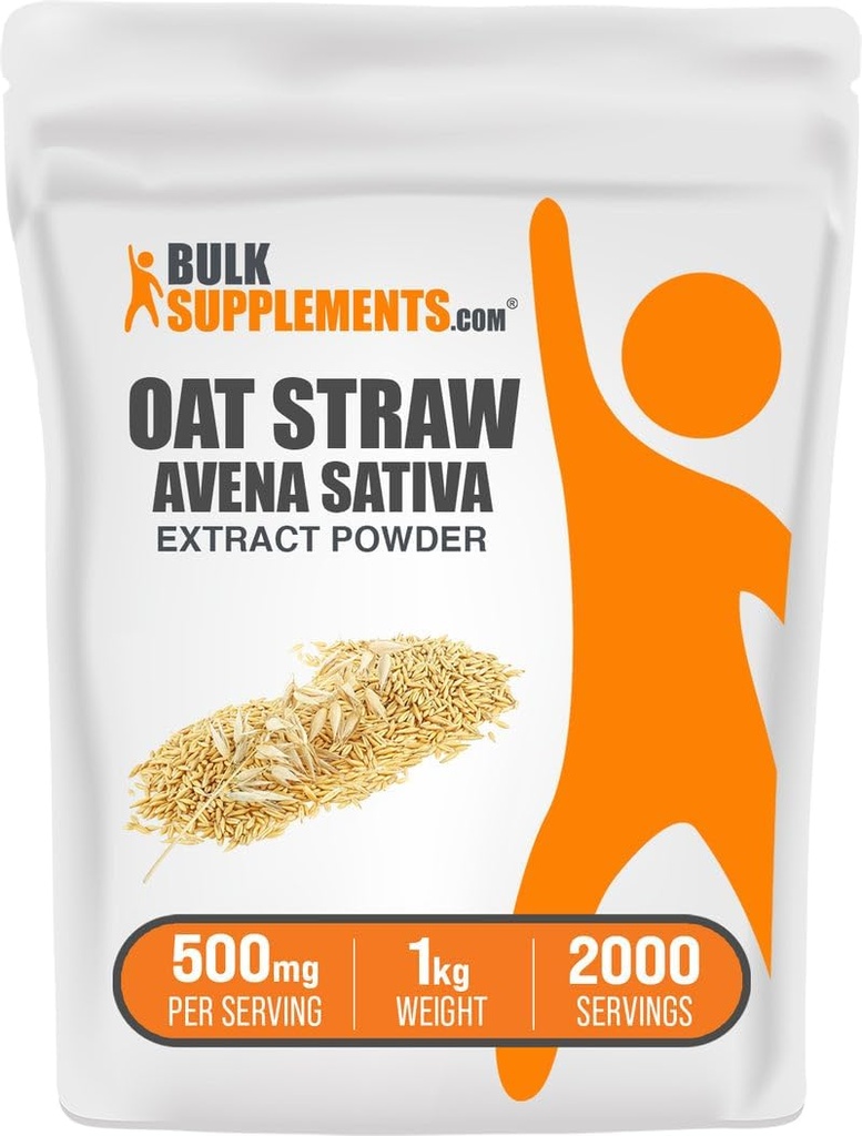 BulkSupplements.com Polvere di estratto di polpa di avena - Avena Sativa, integratori di polpa di avena - Supplemento di erbe, senza glutine, 500mg per porzione, 1kg (2.2 lbs) (pacchetto di 1)
