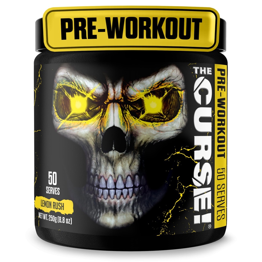 Der Fluch! Pre Workout Pulver für Männer & Frauen, Koffein, Beta-Alanin, Kreatin, L-Citrulline, 50 Servierungen, Zitronen-Rush Flavor – Boost Energy, Strength & Focus