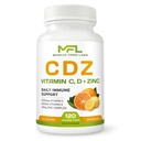 C D Z. Vitamine C, 1000mg Vitamine D3, 125mcg. Zinc, 25mg.