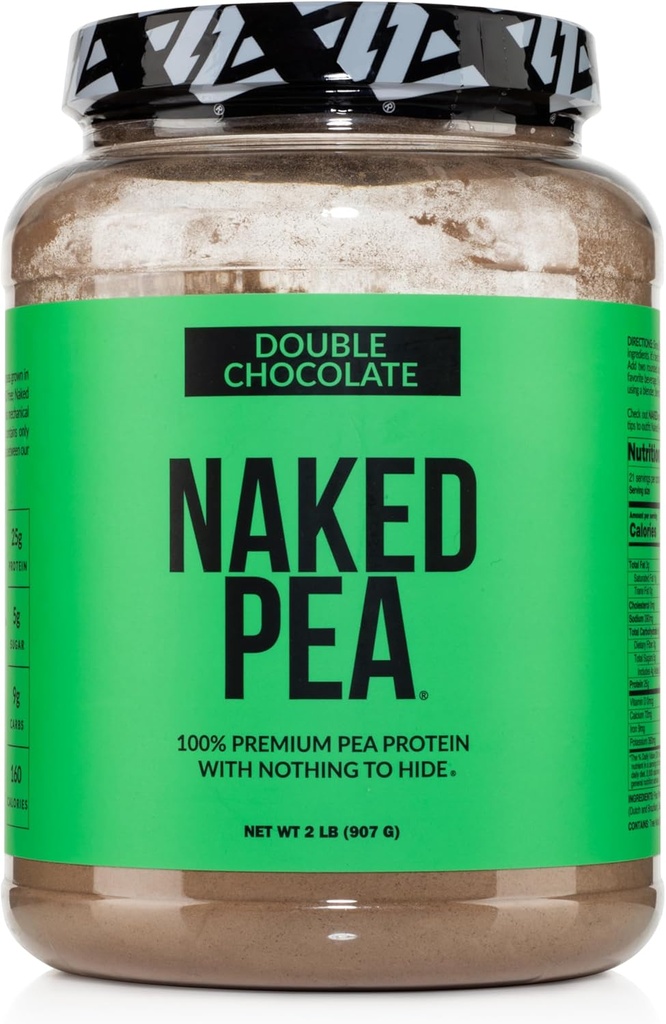 NAKED Pea - Double Chocolate Protein aus US & Canadian Farms, Organic Cocoa, Organic Coconut Sugar - No GMO, No Soy, and Gluten Free, Aid Growth and Recovery - 21 Servings