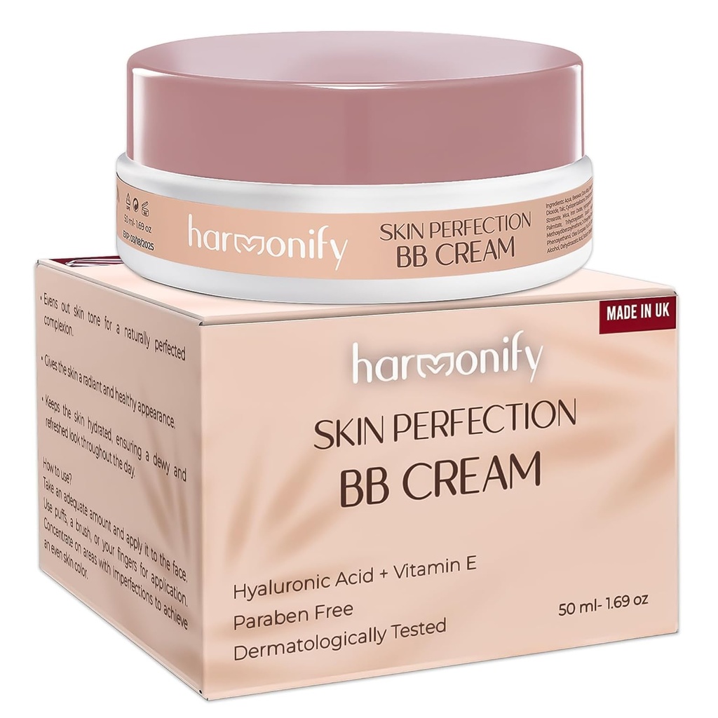 BB Feuchtigkeitscreme mit Hyaluronsäure und Vitamin E, Körper und Gesicht Feuchtigkeitscreme für trockene Haut | Tägliche Feuchtigkeitscreme, ölfrei, Duftfrei, Non-Comedogenic, Made in Europe