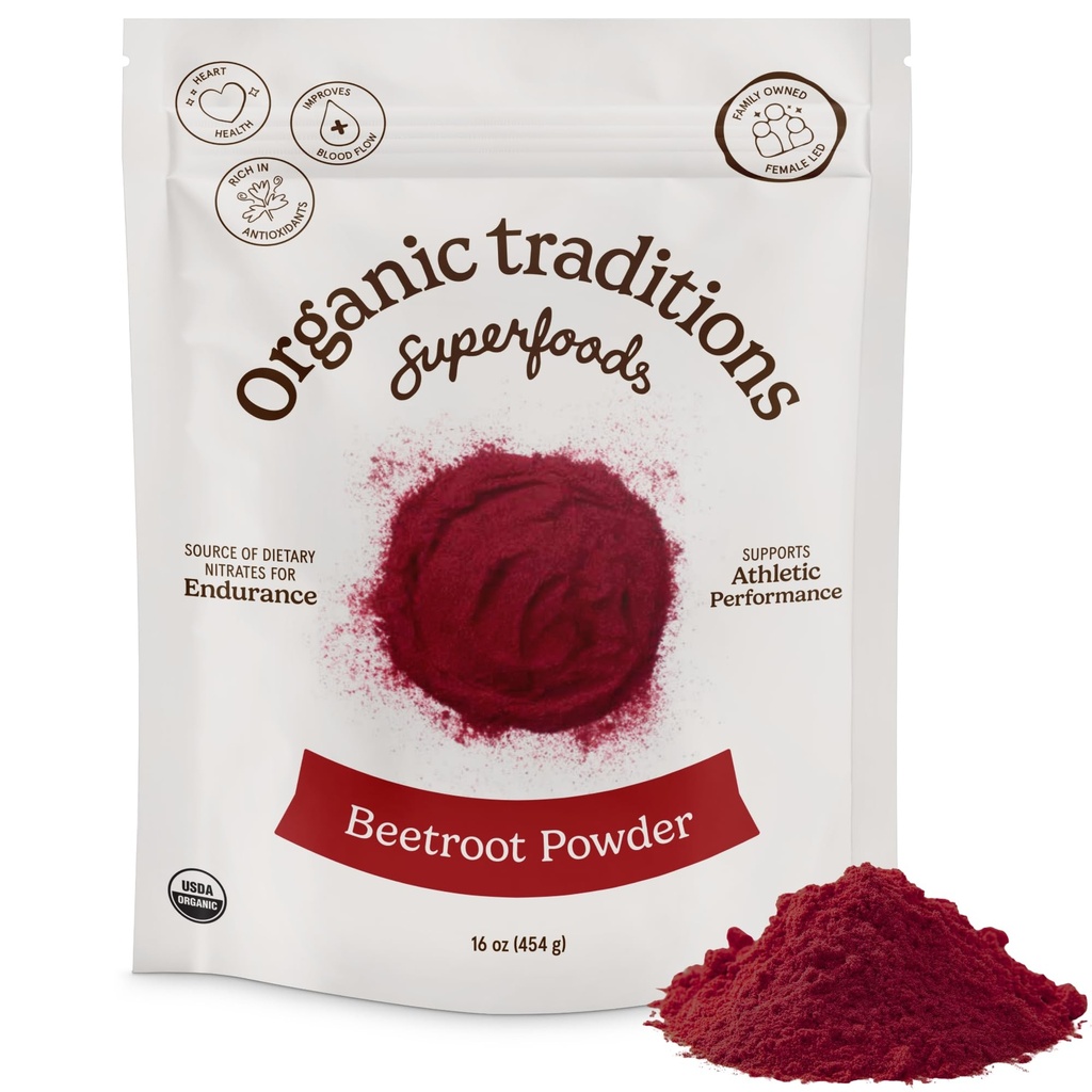 Tradizioni organiche | Polvere di barbabietola | Polvere di barbabietola biologica Vegan Superfood non OGM | 16oz/1lb (454g) Bag