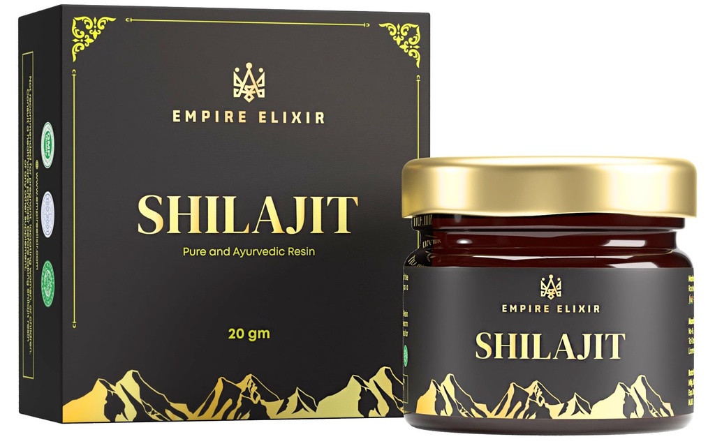 Shilajit Resin Pure Himalayan 20g Jar - von Empire Elixir High Potency Gold Grad für Männer & Frauen | Natural Mineral Supplement | Energy Boost & Immun Support, 75% Fulvic Acid