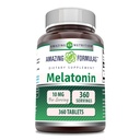 Erstaunliche Formeln Melatonin Ergänzung | 10 Mg pro Servieren | 360 Tabletten | Non-GMO | Gluten-Free | Made in USA