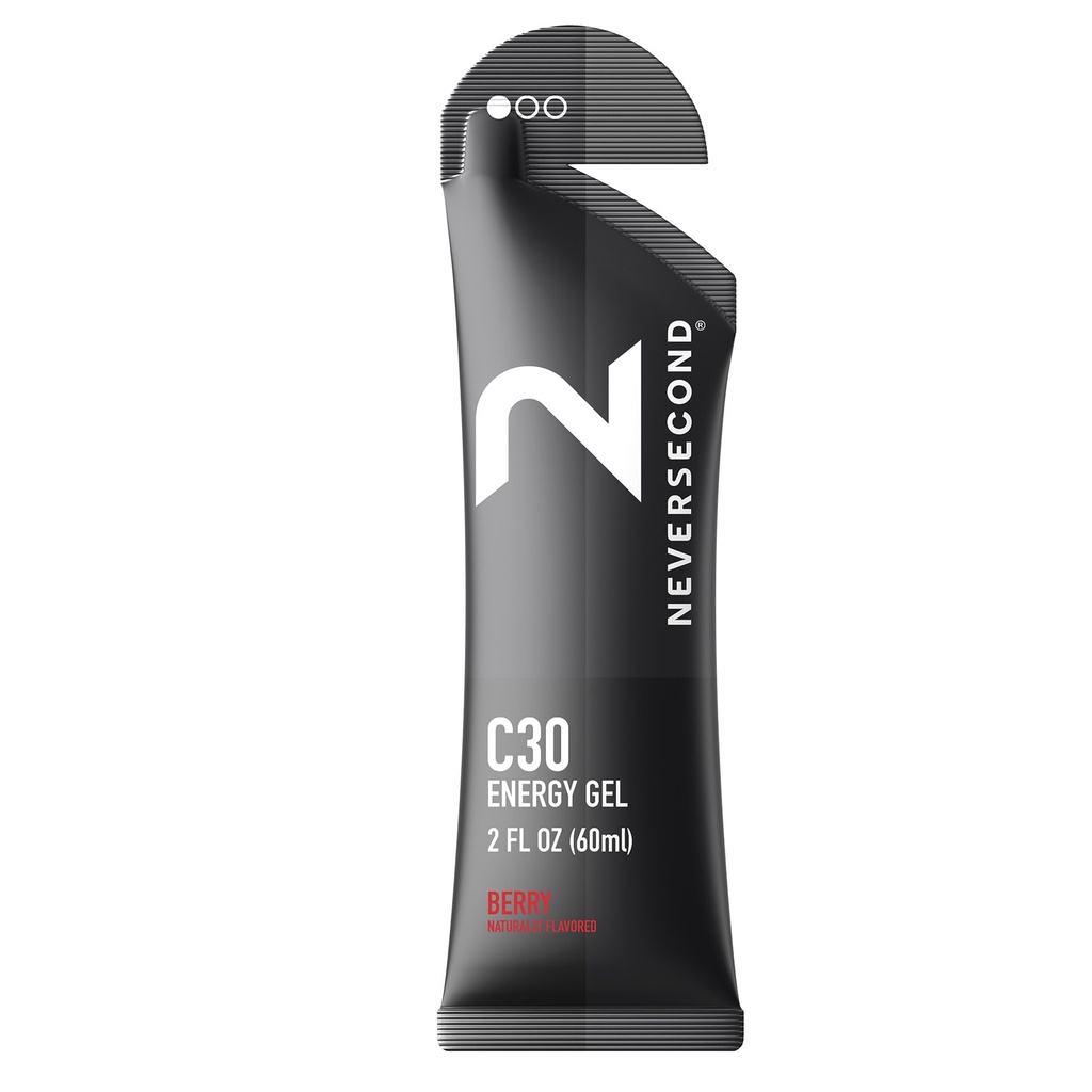 Neversecond C30 Energy Gel, Performance Nutrition & Hydration, Never2 Energy Gel für Ultra Triathlons, Cycling & Marathons (Berry Flavor, 12-Count Pack)