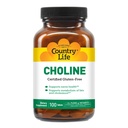 Country Life Choline 266mg, Certified Gluten Free, Certified Vegan, Certified Halal - 100 Tabletten
