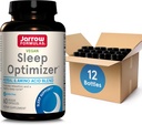 Jarrow Formulas Sleep Optimizer - 60 Veggie Capsules - Fördert gesunden Schlafzyklus & Entspannung - Inklusive PharmaGABA, Hops Flower, Valerian, Melatonin & L-tryptophan 30 Servierungen, Packung mit 12