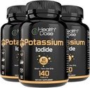 Salute Dose Potassium + Iodide (KI) Compresse – 130mg 140 compresse – per il supporto tiroideo, Metabolismo cellulare & Equilibrio elettrolita – Non OGM, senza glutine, GMP Certified Pack di 3