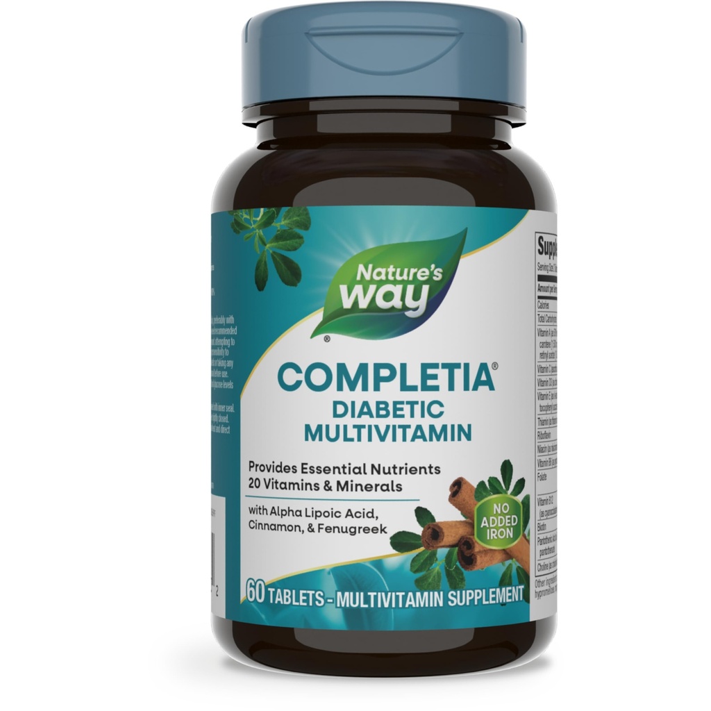 Multivitamina diabetica di modo della natura, fornisce nutrienti essenziali, con acido lipoico alfa, cannella, fieno greco, taurina, luteina, alta potenza B-Vitamins, 60 compresse (varia di maggio)