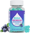 Haare Haut und Nägel Vitamine Gummi,5200 mcg Biotin Vegan Kaubare Ergänzung für Frauen Männer mit Vitaminen A C D E, Blueberry Flavored, 60 Count (Random Verpackung)