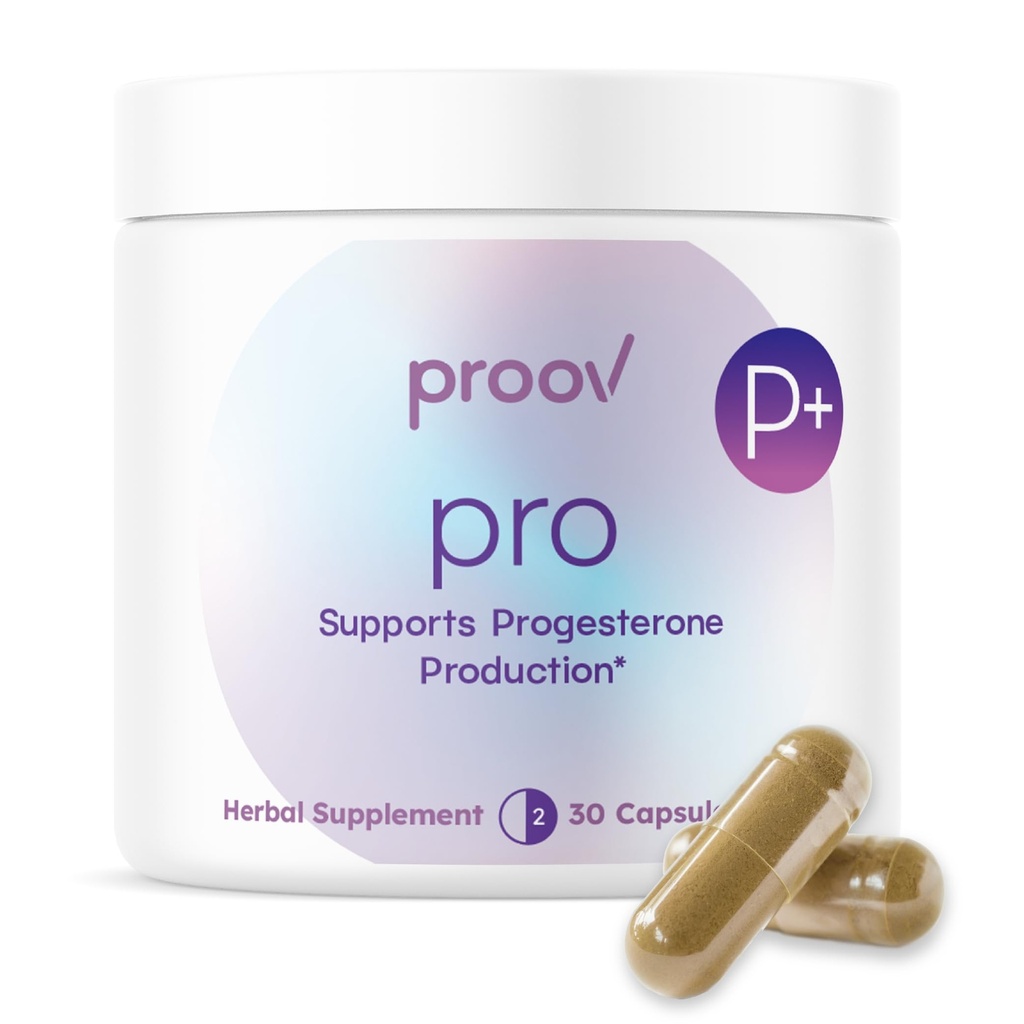 Proov - Pro - Promotes Progesterone Produktion - Hormon Balance für Frauen - Fertilität & Menopause Unterstützung - Vitex, Ashwagandha, Maca - Kräuterergänzung – 30 Kapseln - 2 Monate Versorgung