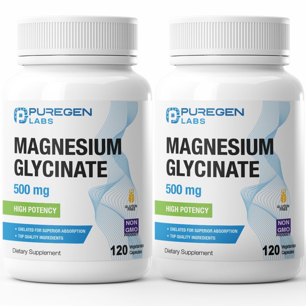 Magnesium Glycinate 500mg [High Potency] Veggie Caps, Chelat für Superior Absorption, Non-GMO, NO Gluten und Dairy, unterstützt Muskel, Gelenk und Herzgesundheit | Insgesamt 240 Kapseln