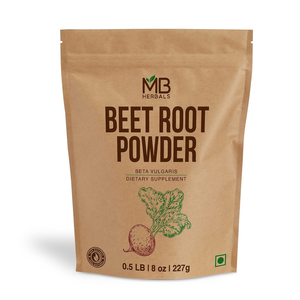 MB Kräuter Beetroot Pulver 8 oz (1/2 lb) | Non-GMO, Gluten-Free, Fine Beet Root Pulver für Glatteien, Shakes & Baking | Vegan-Friendly