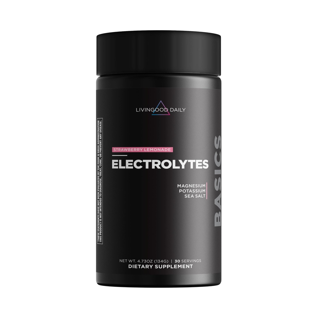 Livingood Daily Electrolytes Pulver, Elektrolyte Hydration Drink Mix mit Vitamin C, Magnesium, Taurine & Sea Salt, Elektrolyt Ergänzung für Energie & Hydration, Keto, Erdbeer-Lemonade, 30 Srvgs