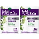 ZzzQuil Pure Zzzs All Night Extended Release, Melatonin Schlafhilfe Tablets, Hilft, Sie schlafen länger, Schlafhilfe für Erwachsene, 2 mg pro Tablet, 56 Tabletten (2 Packungen von 28)