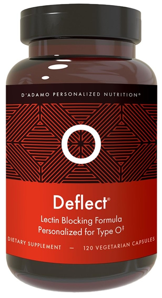 D'Adamo Personalized Nutrition Deflect Lectin Blocker (Blood Type O) - 120 Vegetarische Kapseln. Metabolismus Booster. Immununterstützung. Hergestellt in den USA.