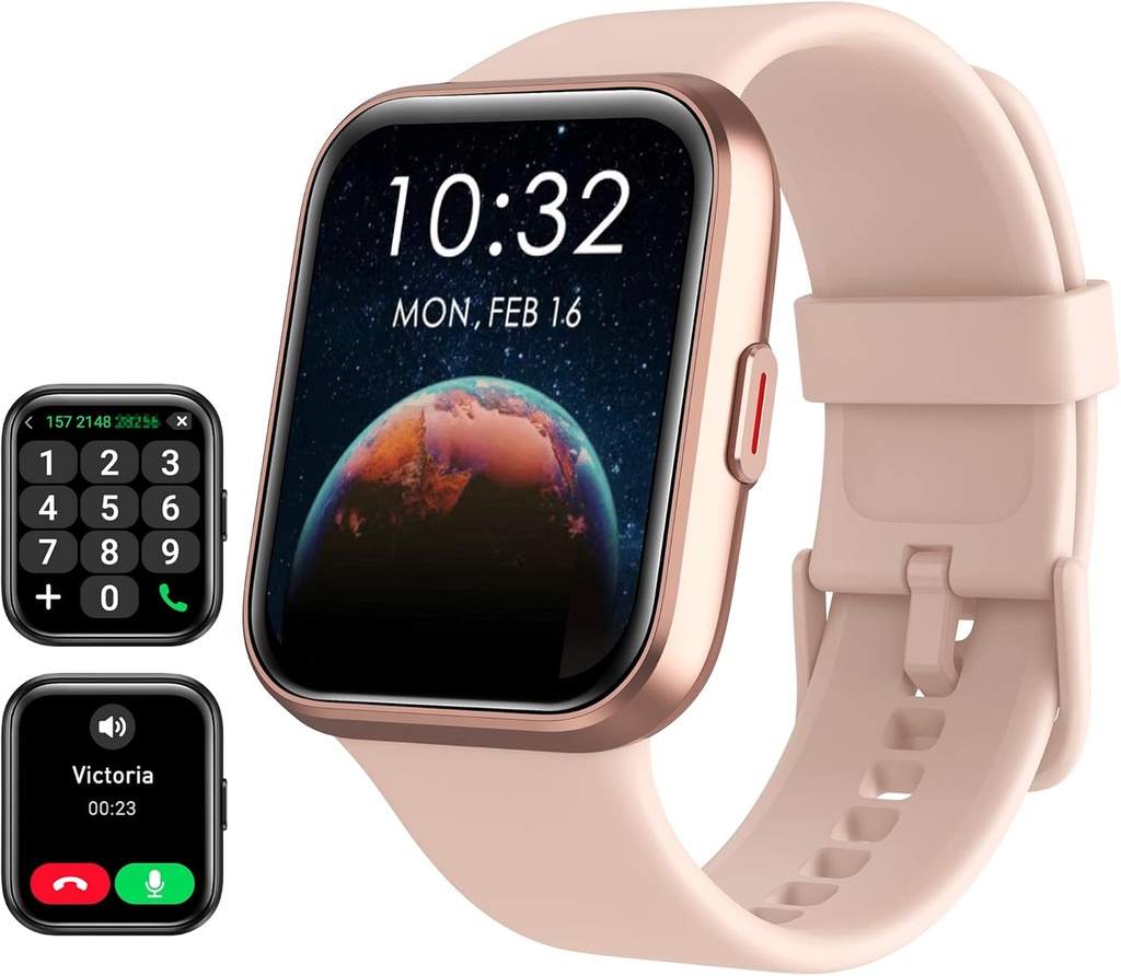 Smart Watch for Women Android & iPhone, Alexa Built-in, 1.8" Touch Screen Fitness Tracker con risposta/chiamate, IP68 impermeabile frequenza cardiaca/Sleep/SpO2 Monitor, pedalometro, 100+ Modalità Sport