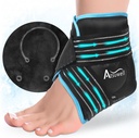Atsuwell Knöchel Ice Pack Wrap, Wiederverwendbares Gel Ice Pack für Fuß Knöchel Absatz, Fußeis Wrap mit Soft Plüsch Futter, Kaltkompresstherapie für wohltuende Störungen, Schwarz